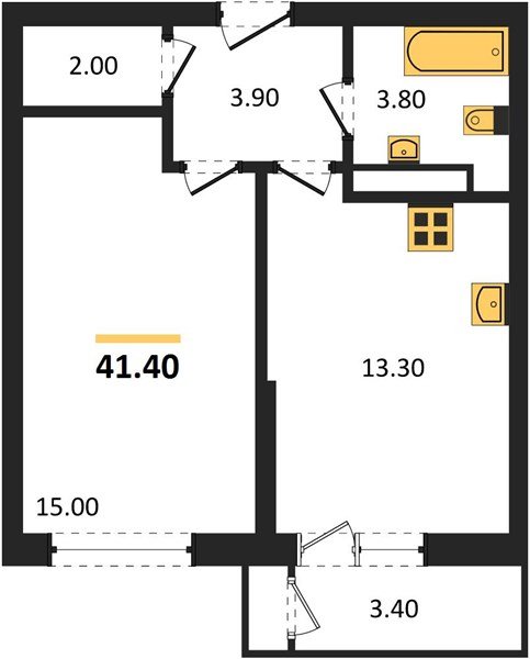 Фото №1: 1-комнатная квартира 41 м² - Краснодар, ЖК Рекорд, Черёмушки, Карасунский внутригородской округ, Центральный внутригородской округ, мкр. жилой комплекс Рекорд, ул. Новороссийская, 102/8к6