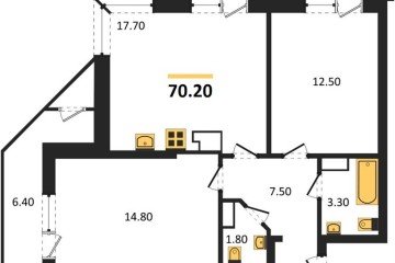 Фото №1: 2-комнатная квартира 70 м² - Краснодар, мкр. жилой комплекс Рекорд, ул. Новороссийская, 102/8к6