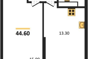 Фото №1: 1-комнатная квартира 44 м² - Краснодар, мкр. жилой комплекс Рекорд, ул. Новороссийская, 102/8к6