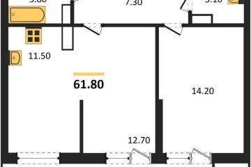 Фото №1: 1-комнатная квартира 61 м² - Краснодар, мкр. жилой комплекс Рекорд, ул. Новороссийская, 102/8к6