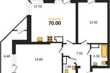 Фото №1: 2-комнатная квартира 70 м² - Краснодар, мкр. жилой комплекс Рекорд, ул. Новороссийская, 102/8к6