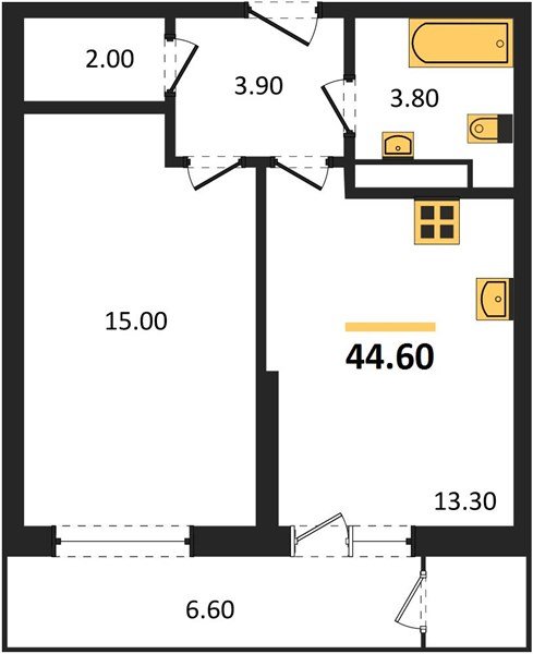 Фото №1: 1-комнатная квартира 44 м² - Краснодар, ЖК Рекорд, Черёмушки, Карасунский внутригородской округ, Центральный внутригородской округ, мкр. жилой комплекс Рекорд, ул. Новороссийская, 102/8к6