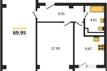 Фото №1: 2-комнатная квартира 69 м² - Краснодар, мкр. жилой комплекс Режиссёр, ул. Уральская, 100/8