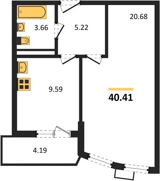 Фото №1: 1-комнатная квартира 40 м² - Краснодар, Хлопчато-бумажный Комбинат, Карасунский внутригородской округ, мкр. жилой комплекс Режиссёр, ул. Уральская, 100/8