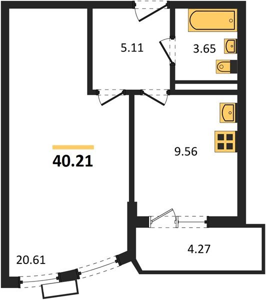 Фото №1: 1-комнатная квартира 40 м² - Краснодар, Хлопчато-бумажный Комбинат, Карасунский внутригородской округ, мкр. жилой комплекс Режиссёр, ул. Уральская, 100/8