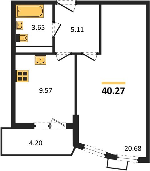 Фото №1: 1-комнатная квартира 40 м² - Краснодар, Хлопчато-бумажный Комбинат, Карасунский внутригородской округ, мкр. жилой комплекс Режиссёр, ул. Уральская, 100/8