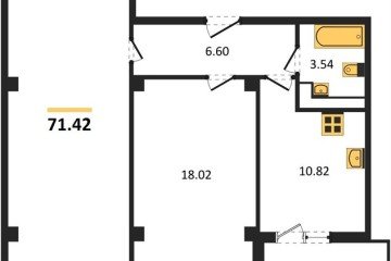 Фото №1: 2-комнатная квартира 71 м² - Краснодар, мкр. жилой комплекс Режиссёр, ул. Уральская, 100/8