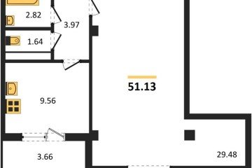 Фото №1: 1-комнатная квартира 51 м² - Краснодар, мкр. жилой комплекс Режиссёр, ул. Уральская, 100/8