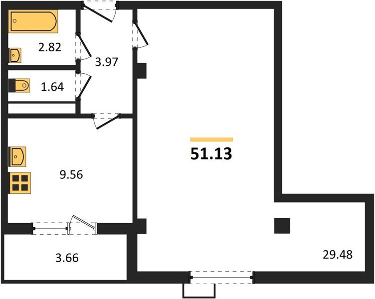 Фото №1: 1-комнатная квартира 51 м² - Краснодар, жилой комплекс Режиссёр, ул. Уральская, 100/8