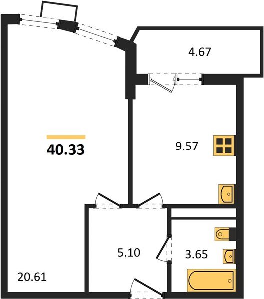 Фото №1: 1-комнатная квартира 40 м² - Краснодар, жилой комплекс Режиссёр, ул. Уральская, 100/8