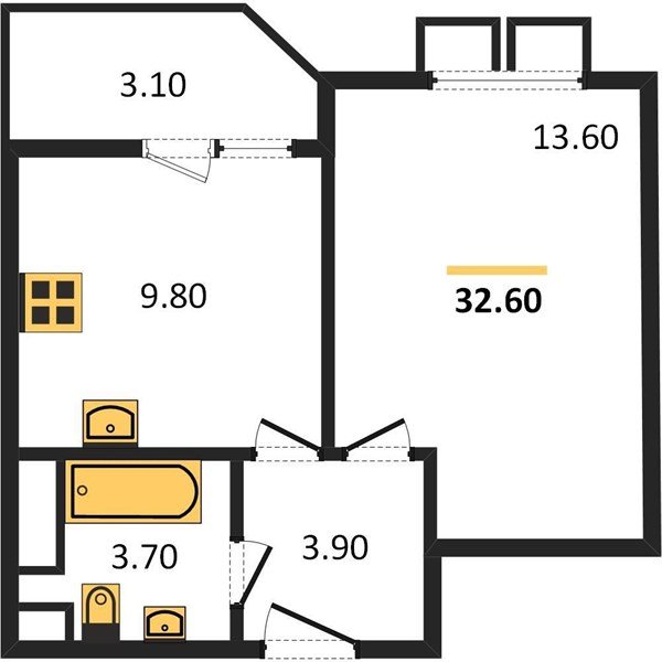 Фото №1: 1-комнатная квартира 32 м² - Краснодар, жилой комплекс Спортивная Деревня, мкр. Прикубанский внутригородской округ, ул. имени Генерала Корнилова, 18