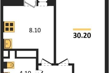 Фото №1: 1-комнатная квартира 30 м² - Краснодар, мкр. жилой комплекс Спортивная Деревня, ул. имени Генерала Корнилова, 16к1