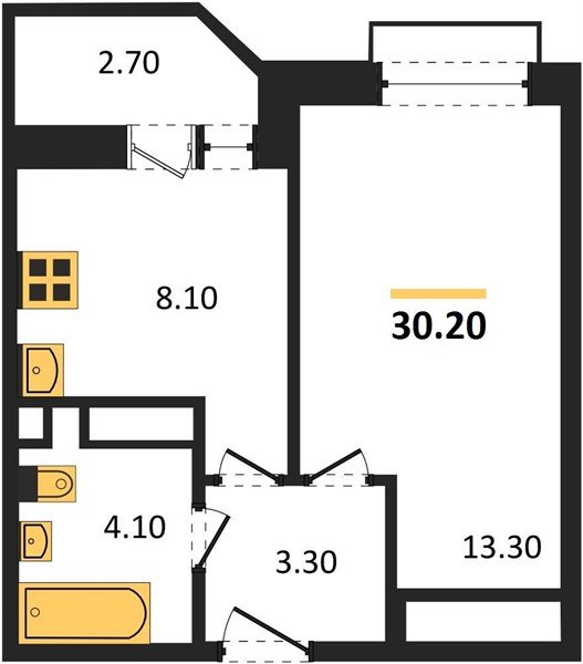 Фото №1: 1-комнатная квартира 30 м² - Краснодар, Прикубанский внутригородской округ, мкр. жилой комплекс Спортивная Деревня, ул. имени Генерала Корнилова, 16к1