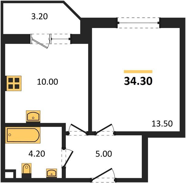 Фото №1: 1-комнатная квартира 34 м² - Краснодар, жилой комплекс Спортивная Деревня, 