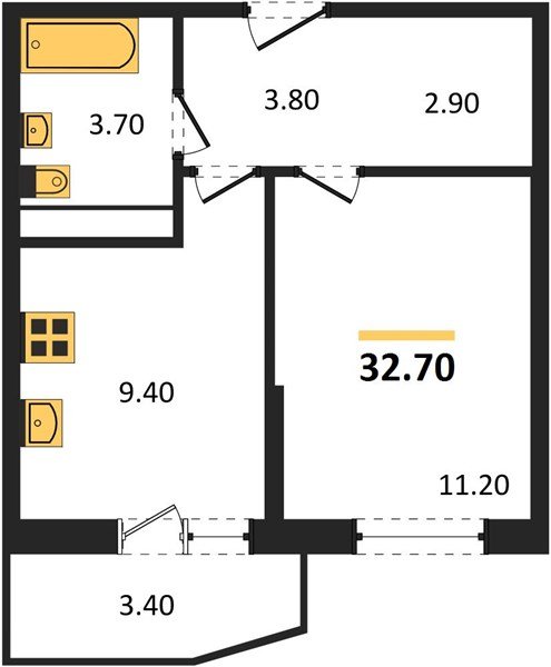 Фото №1: 1-комнатная квартира 32 м² - Краснодар, жилой комплекс Спортивная Деревня, 