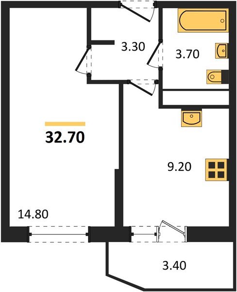 Фото №1: 1-комнатная квартира 32 м² - Краснодар, жилой комплекс Спортивная Деревня, 