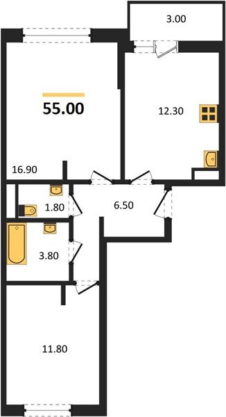 Фото №1: 2-комнатная квартира 55 м² - Краснодар, жилой комплекс Спортивная Деревня, 
