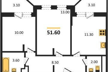 Фото №1: 2-комнатная квартира 51 м² - Краснодар, мкр. жилой комплекс Спортивная Деревня, 