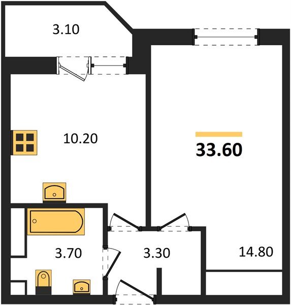 Фото №1: 1-комнатная квартира 33 м² - Краснодар, жилой комплекс Спортивная Деревня, 