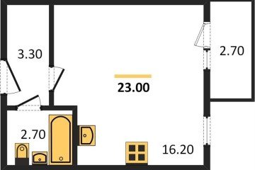 Фото №1: Студия 23 м² - Яблоновский, мкр. жилой комплекс Дарград, ул. Тургеневское Шоссе, 33/5к37