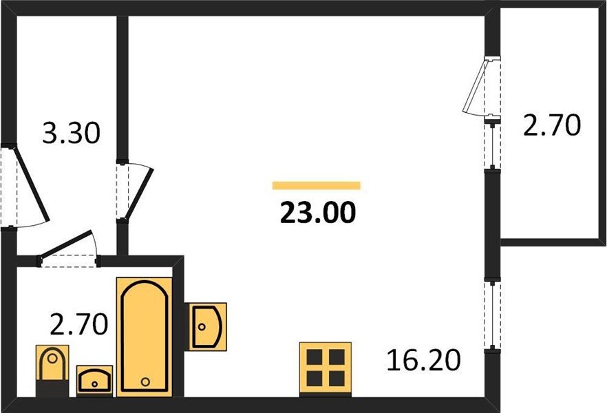Фото №1: Студия 23 м² - Яблоновский, мкр. жилой комплекс Дарград, ул. Тургеневское Шоссе, 33/5к37