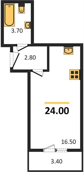 Фото №1: Студия 24 м² - Яблоновский, мкр. жилой комплекс Дарград, ул. Тургеневское Шоссе, 33/5к35