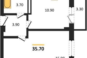 Фото №1: 1-комнатная квартира 36 м² - Краснодар, мкр. Фестивальный, 