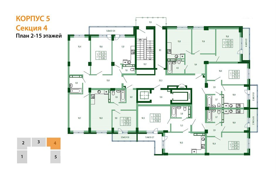 Фото №8: 3-комнатная квартира 81 м² - Краснодар, Прикубанский внутригородской округ, мкр. Фестивальный