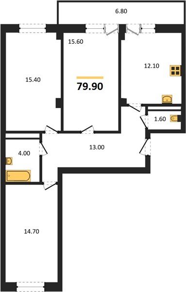 Фото №1: 3-комнатная квартира 81 м² - Краснодар, Прикубанский внутригородской округ, мкр. Фестивальный