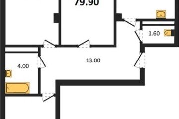 Фото №1: 3-комнатная квартира 81 м² - Краснодар, мкр. Фестивальный, 