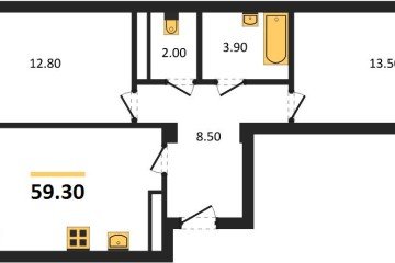 Фото №1: 2-комнатная квартира 60 м² - Краснодар, мкр. Фестивальный, 