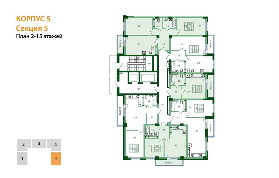 Фото №8: 2-комнатная квартира 59 м² - Краснодар, Прикубанский внутригородской округ, мкр. Фестивальный