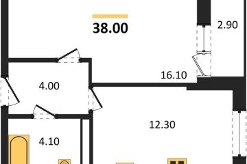 Фото №1: 1-комнатная квартира 38 м² - Краснодар, мкр. Фестивальный, 