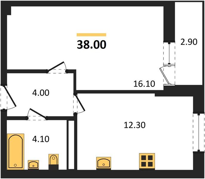 Фото №1: 1-комнатная квартира 38 м² - Краснодар, Прикубанский внутригородской округ, мкр. Фестивальный