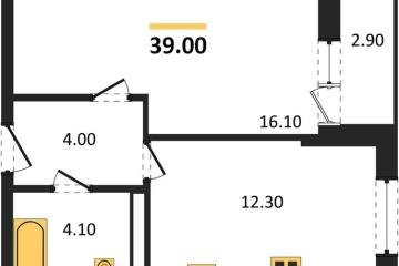 Фото №1: 1-комнатная квартира 39 м² - Краснодар, мкр. Фестивальный,