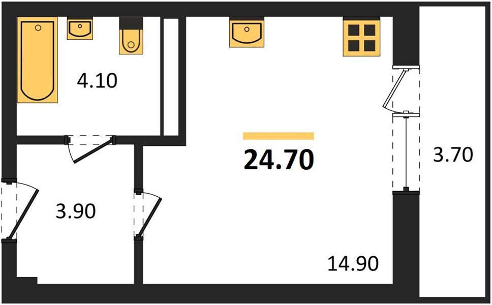 Фото №1: Студия 25 м² - Краснодар, Фестивальный, 