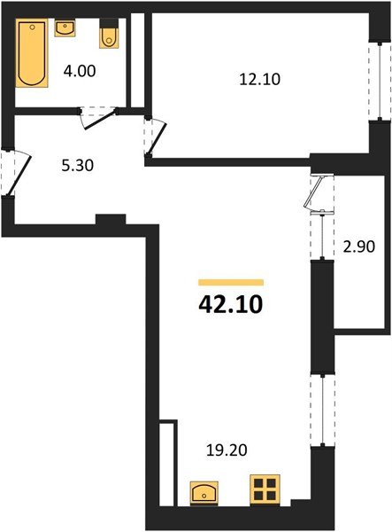 Фото №1: 1-комнатная квартира 43 м² - Краснодар, Прикубанский внутригородской округ, мкр. Фестивальный