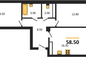 Фото №1: 2-комнатная квартира 59 м² - Краснодар, мкр. Фестивальный, 