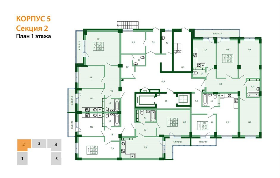 Фото №8: 3-комнатная квартира 82 м² - Краснодар, Прикубанский внутригородской округ, мкр. Фестивальный