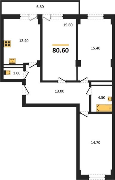 Фото №1: 3-комнатная квартира 82 м² - Краснодар, Прикубанский внутригородской округ, мкр. Фестивальный