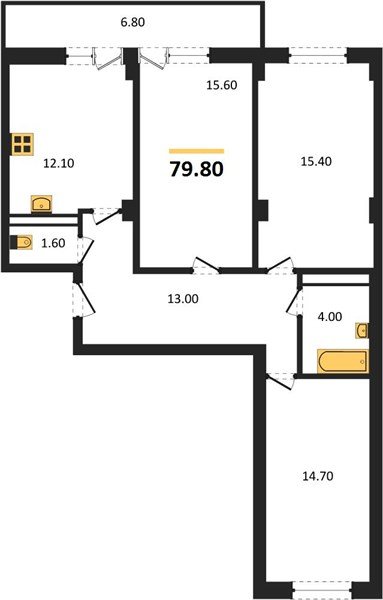 Фото №1: 3-комнатная квартира 82 м² - Краснодар, Прикубанский внутригородской округ, мкр. Фестивальный