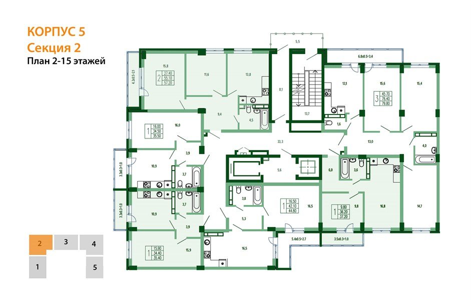 Фото №8: 2-комнатная квартира 58 м² - Краснодар, Прикубанский внутригородской округ, мкр. Фестивальный