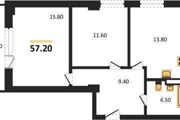 Фото №1: 2-комнатная квартира 59 м² - Краснодар, мкр. Фестивальный, 