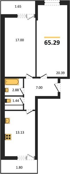 Фото №1: 2-комнатная квартира 65 м² - Краснодар, Прикубанский внутригородской округ, ЖК Славянка, мкр. Славянский, ул. Заполярная, 39к7