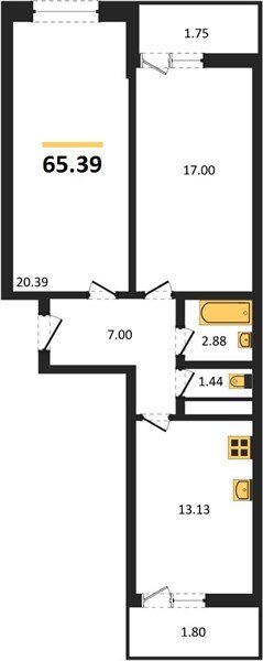 Фото №1: 2-комнатная квартира 65 м² - Краснодар, жилой комплекс Славянка, Прикубанский внутригородской округ, мкр. Славянский, ул. Заполярная, 39к7