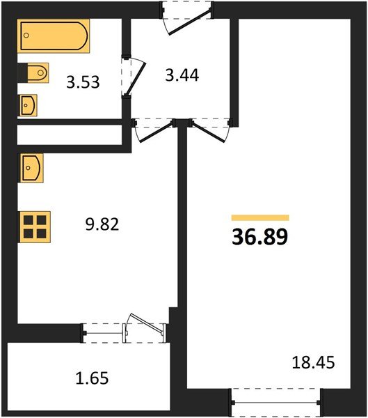 Фото №1: 1-комнатная квартира 36 м² - Краснодар, Славянский, ул. Заполярная, 39к7