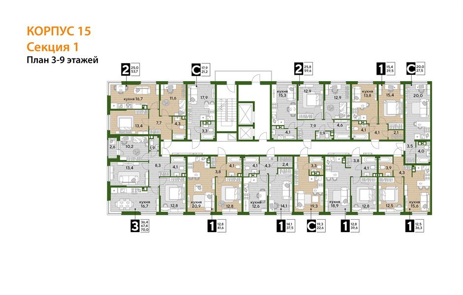 Фото №4: 2-комнатная квартира 59 м² - Краснодар, Прикубанский внутригородской округ, мкр. Догма Парк