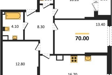 Фото №1: 3-комнатная квартира 70 м² - Краснодар, мкр. Догма Парк, 