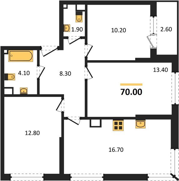 Фото №1: 3-комнатная квартира 70 м² - Краснодар, Прикубанский внутригородской округ, мкр. Догма Парк