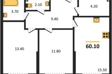Фото №1: 2-комнатная квартира 60 м² - Краснодар, мкр. Догма Парк, 